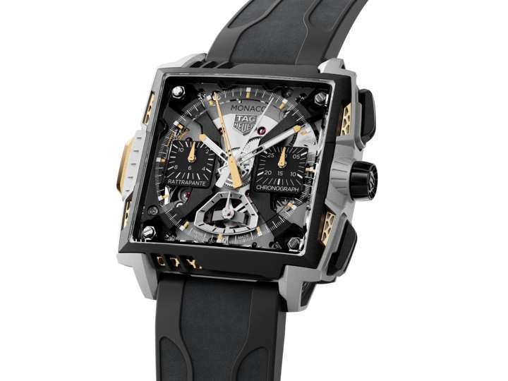 The high-tech TAG Heuer Monaco Split-Seconds Chronograph Air 1 marks a new era of avant-garde watchmaking.